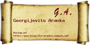 Georgijevits Aranka névjegykártya